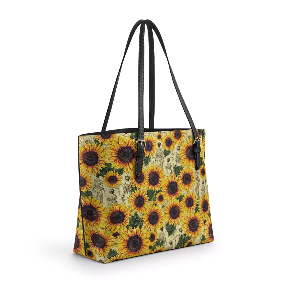 Shineful Leather Tote Bag Sunflower Legacy - Grandma, Mom & Daughter Edition