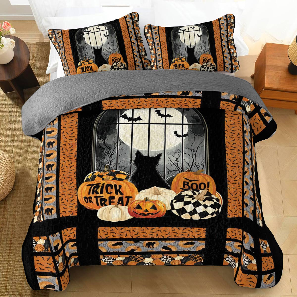 Shineful All Season Quilt 3-Piece Set Spooky Night
