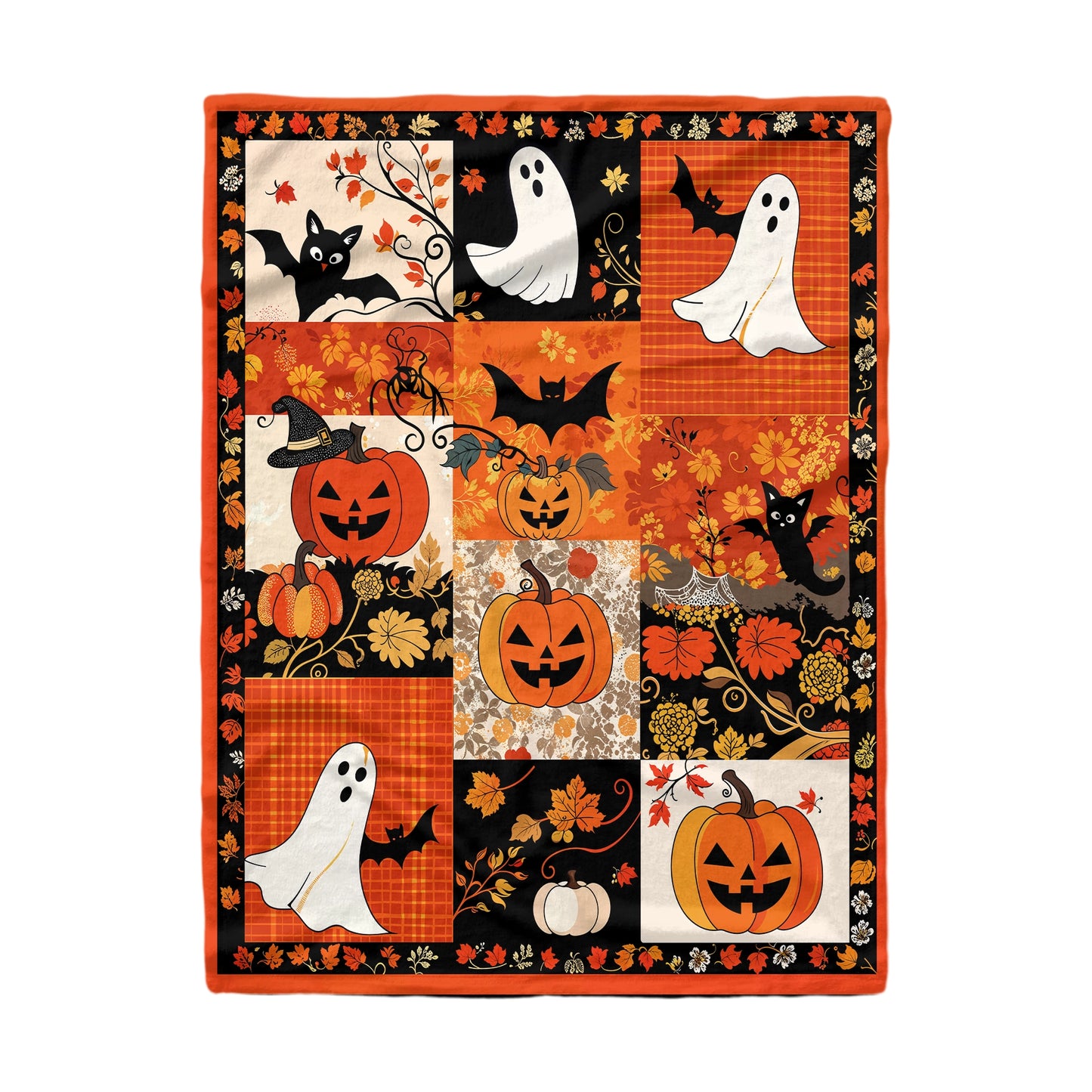 Shineful Fleece Blanket Patchwork Spooks