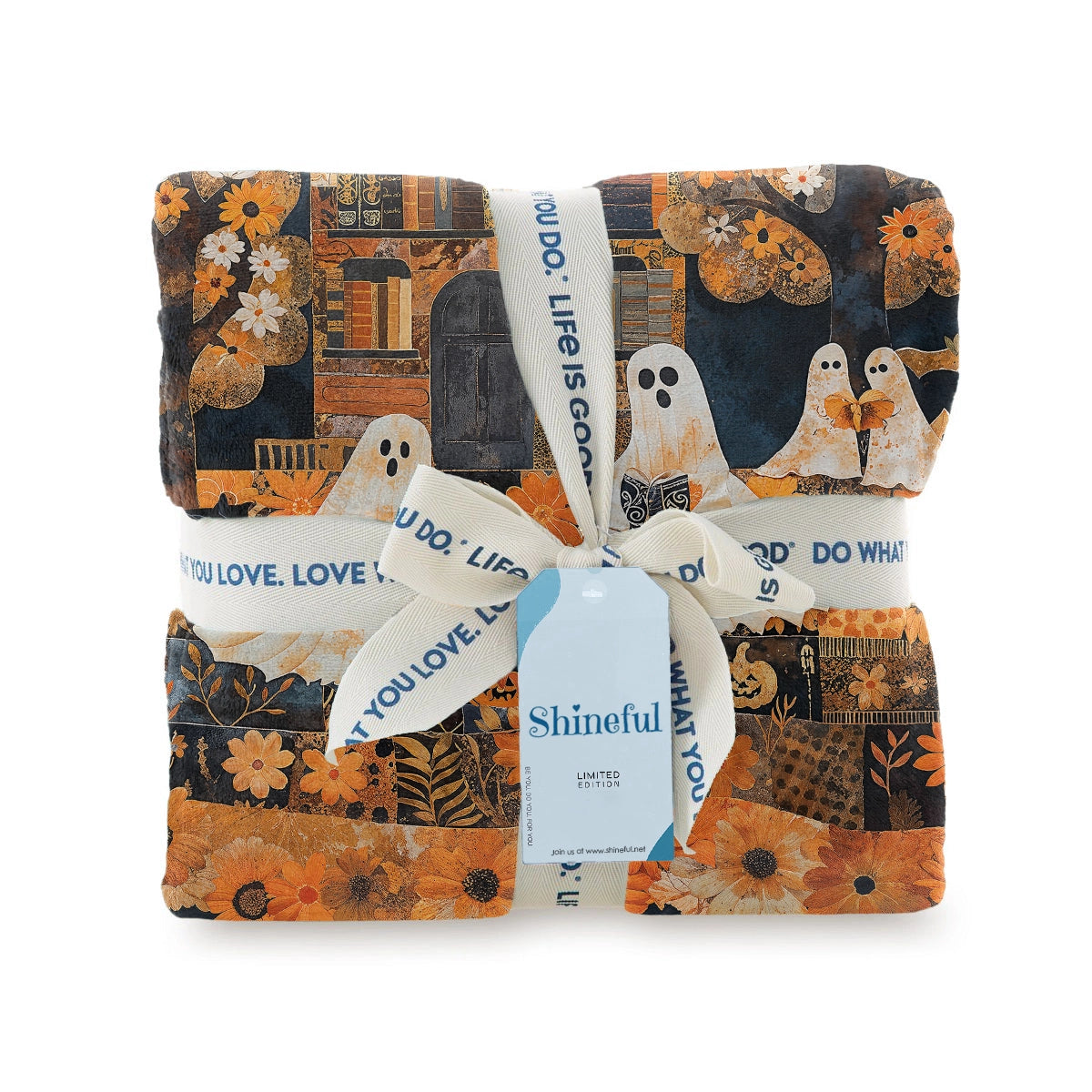 Shineful Fleece Blanket Ghostly Books House