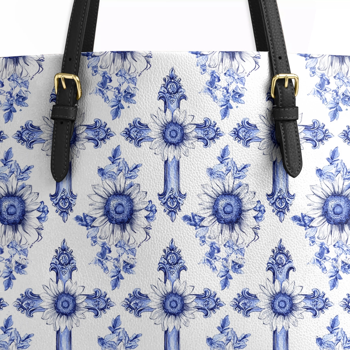 Shineful Leather Tote Bag Sunflower Blooming With Grace
