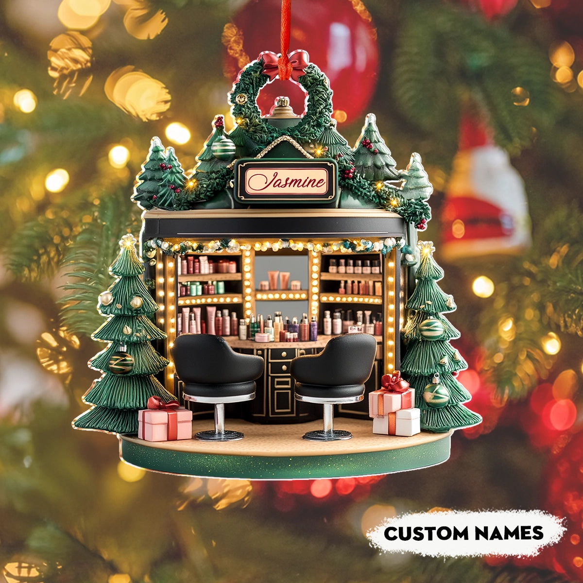 Shineful 2D Acrylic Ornament Personalized  Holiday Beauty Haven