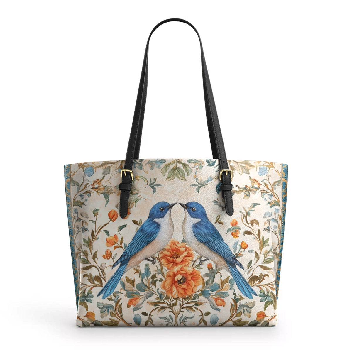 Shineful Leather Tote Bag - Bluebird Affection