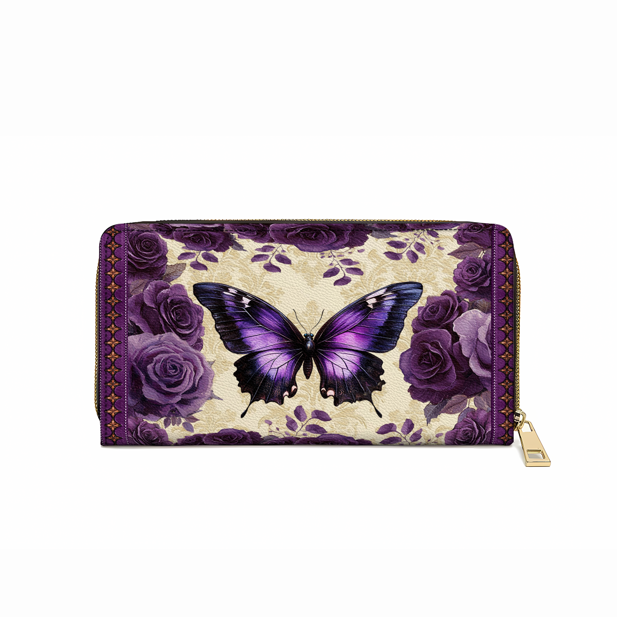 Shineful Leather Clutch Purse With Wristlet Strap Handle Antique Elegance
