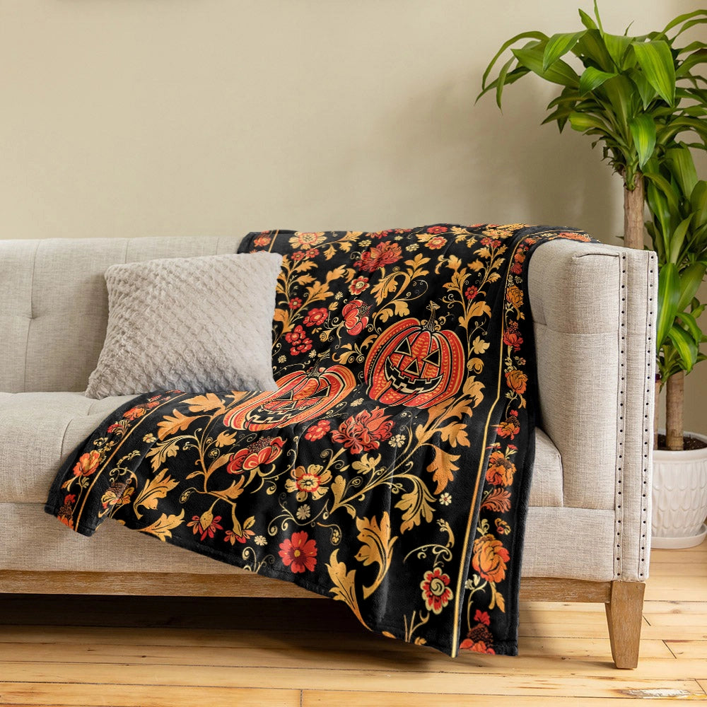 Shineful Fleece Blanket Pumpkin Quilt