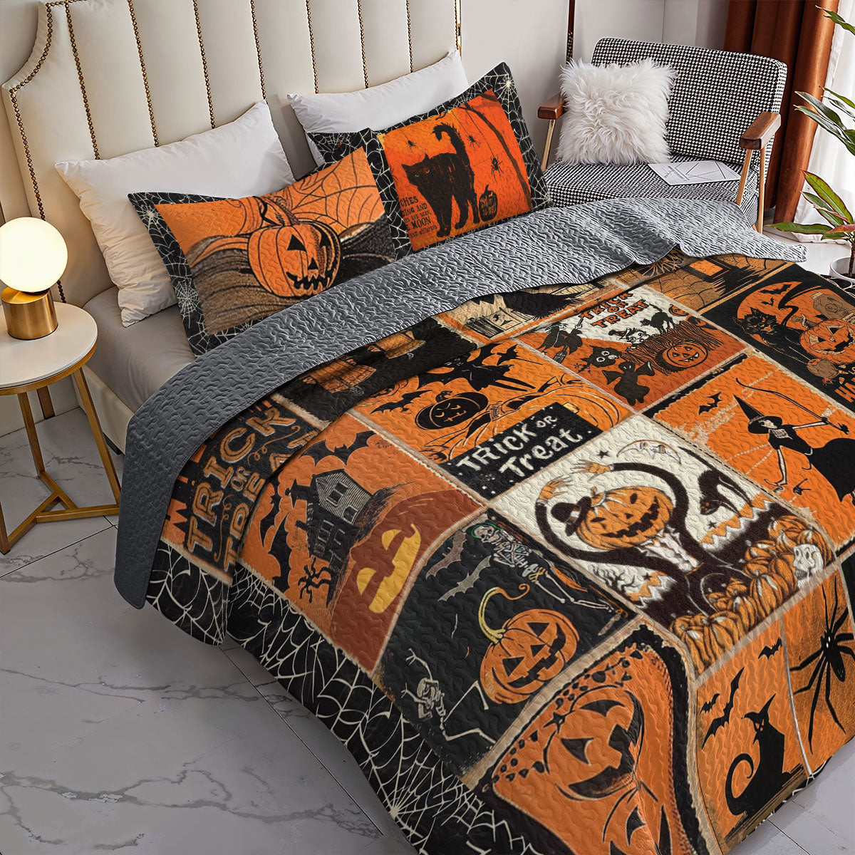 Shineful All Season Quilt 3-Piece Retro Fright Night