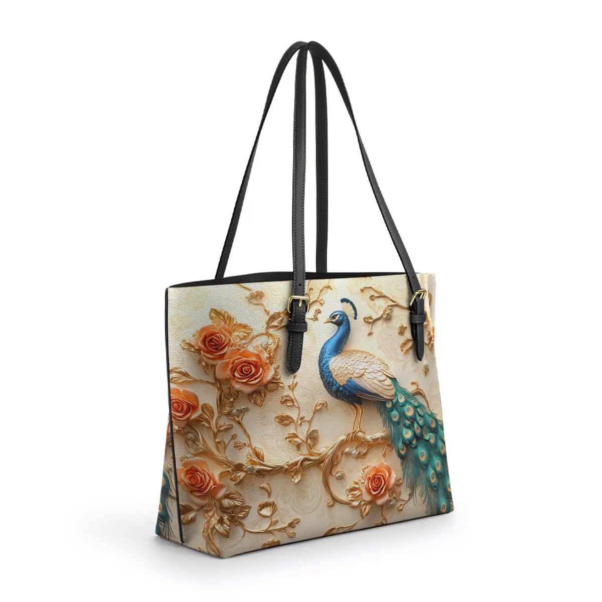 Shineful Leather Tote Bag - Majestic Peacock