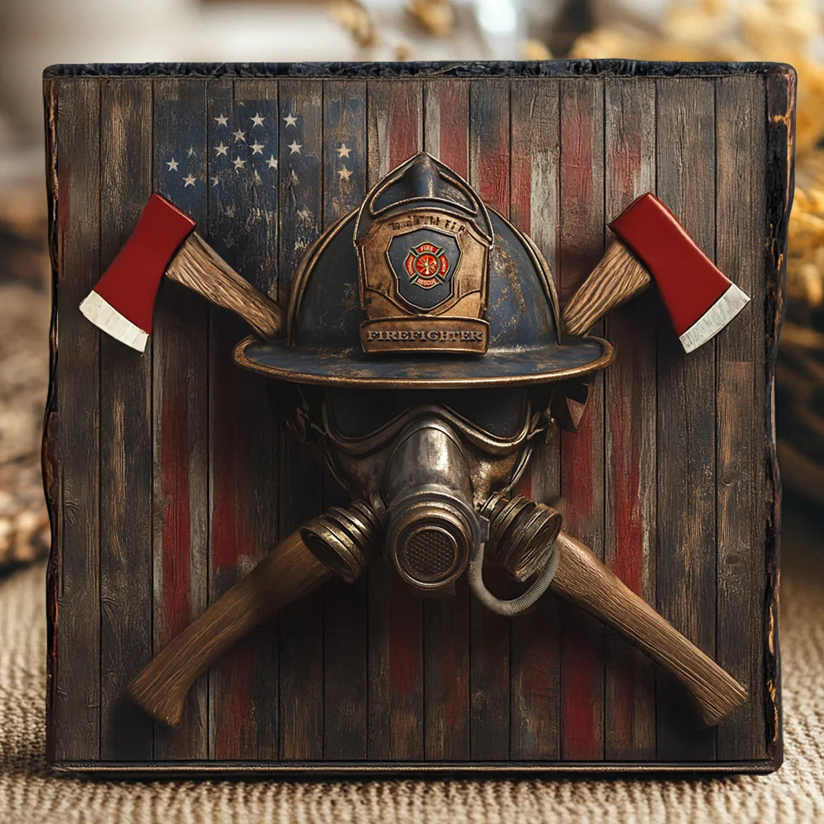 Shineful 2D Wooden Plaque, Hanging Decor, Door Sign - Personalized Firefighter's Honor Emblem