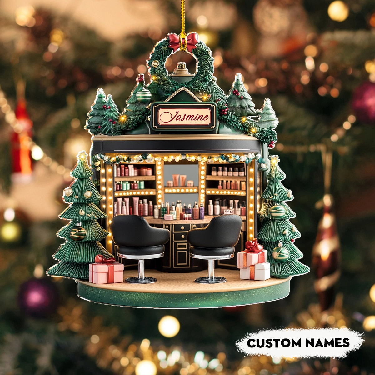 Shineful 2D Acrylic Ornament Personalized  Holiday Beauty Haven