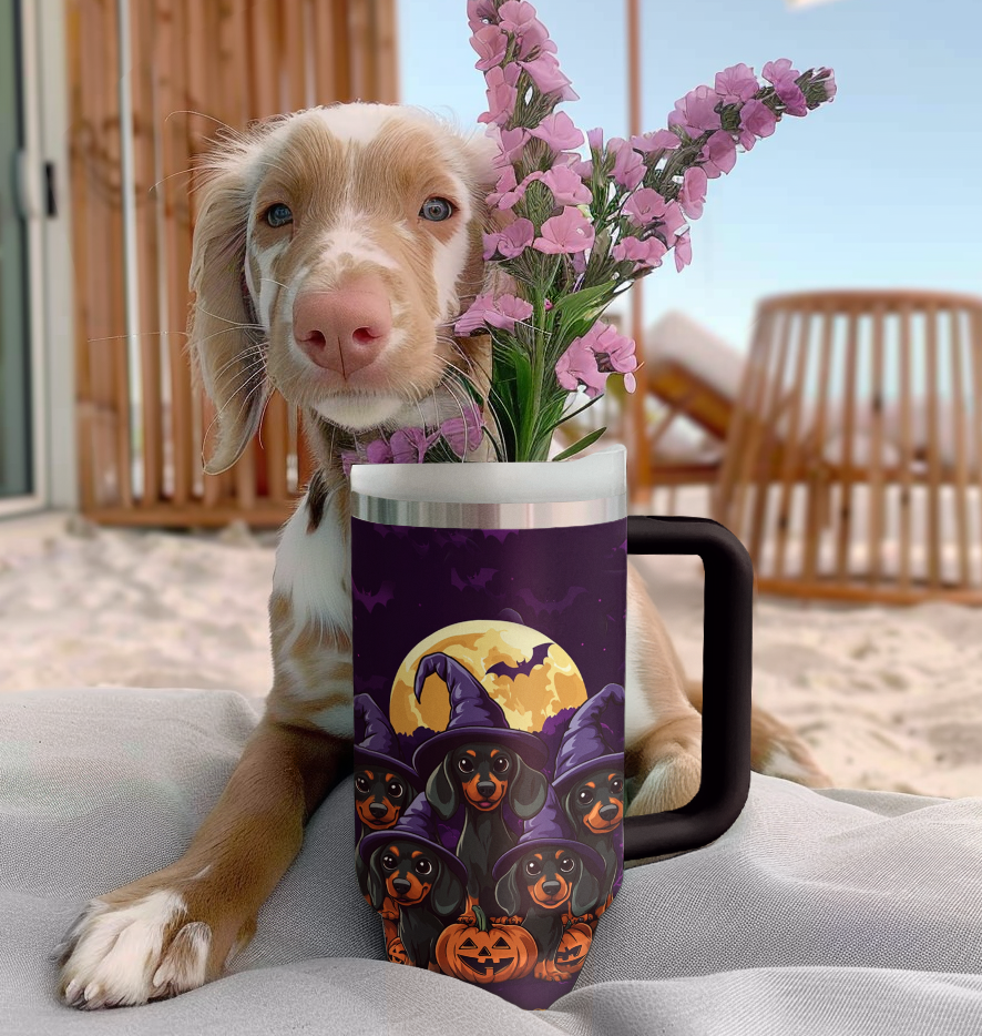 Shineful Tumbler Spooky Doxie Delight