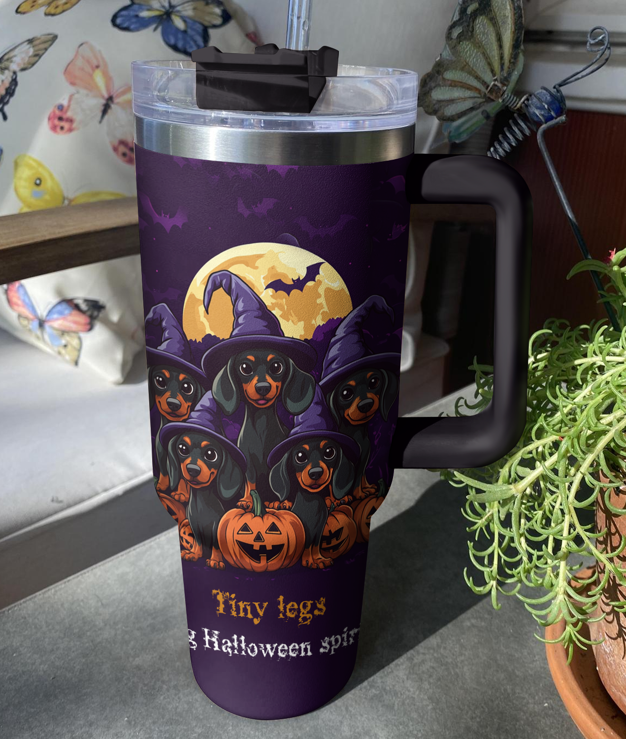 Shineful Tumbler Spooky Doxie Delight