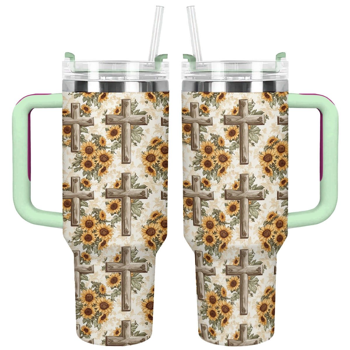 Shineful Tumbler Rustic Sunflower Cross