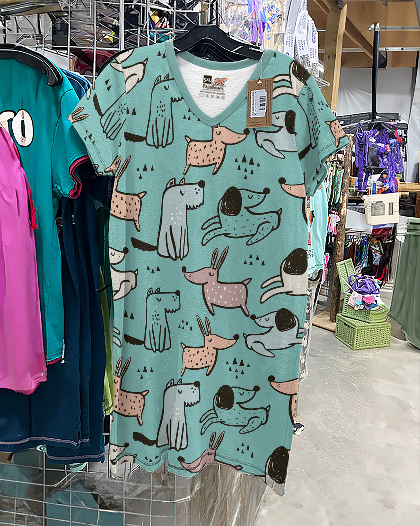 Dog Pajabears® V-Neck Nightshirts Ink Tl10
