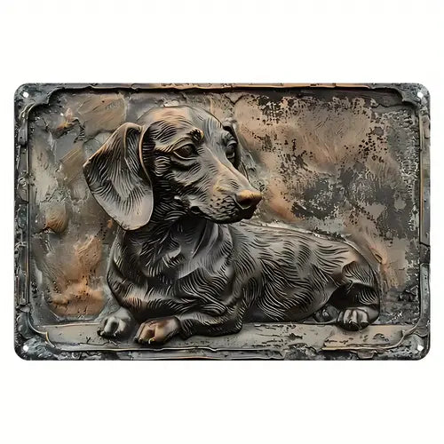Shineful Metal Sign 2D Retro-Style Flat Dachshund Aluminum