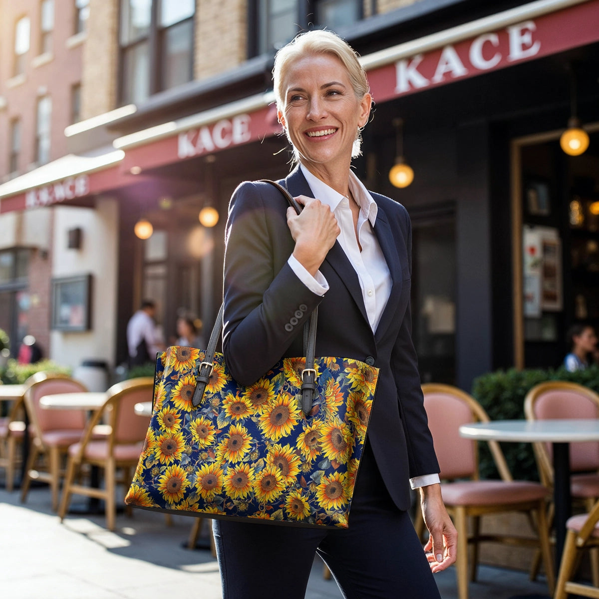 Shineful Leather Tote Bag Sunflower Gorgeous Flower
