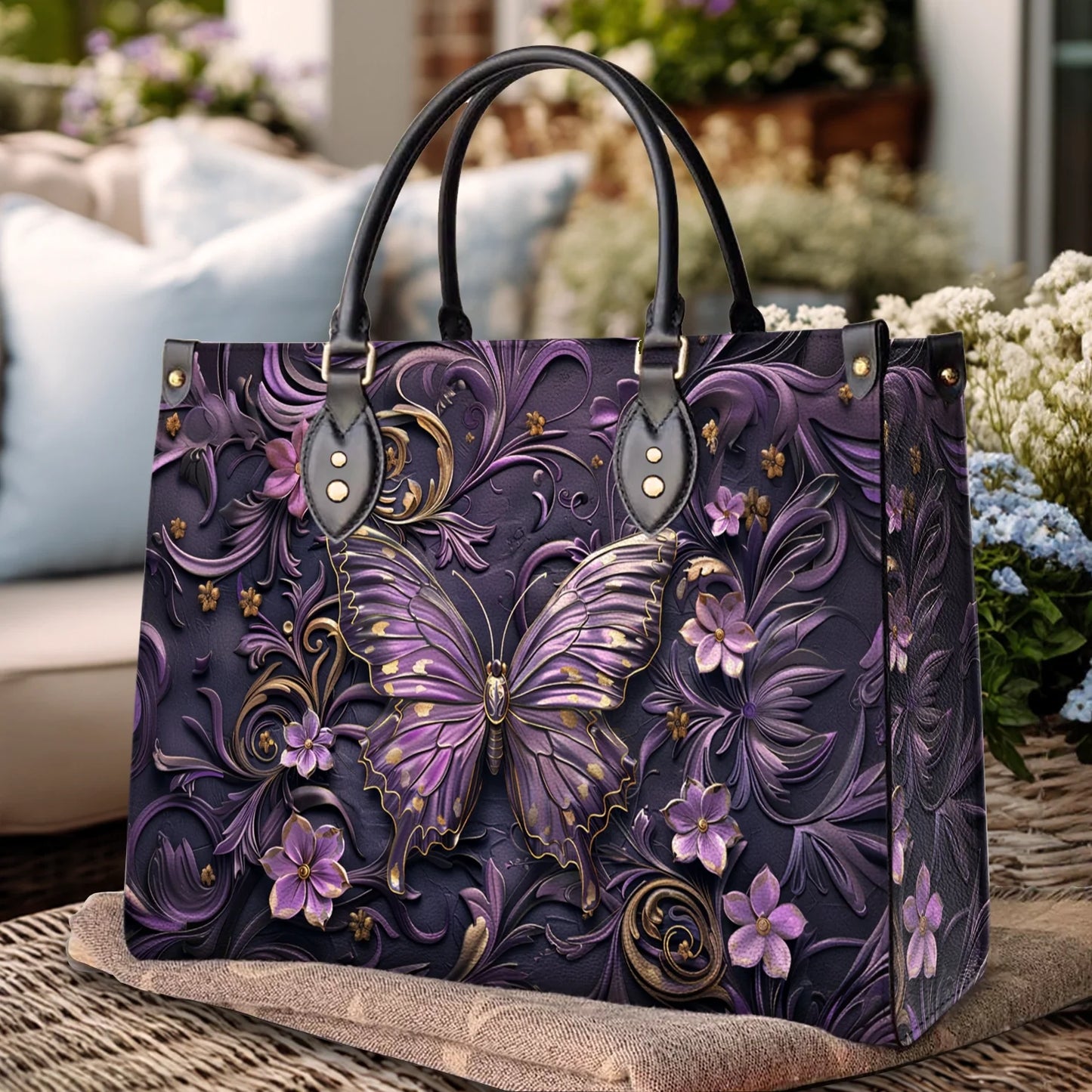Shineful Leather Bag Midnight Bloom
