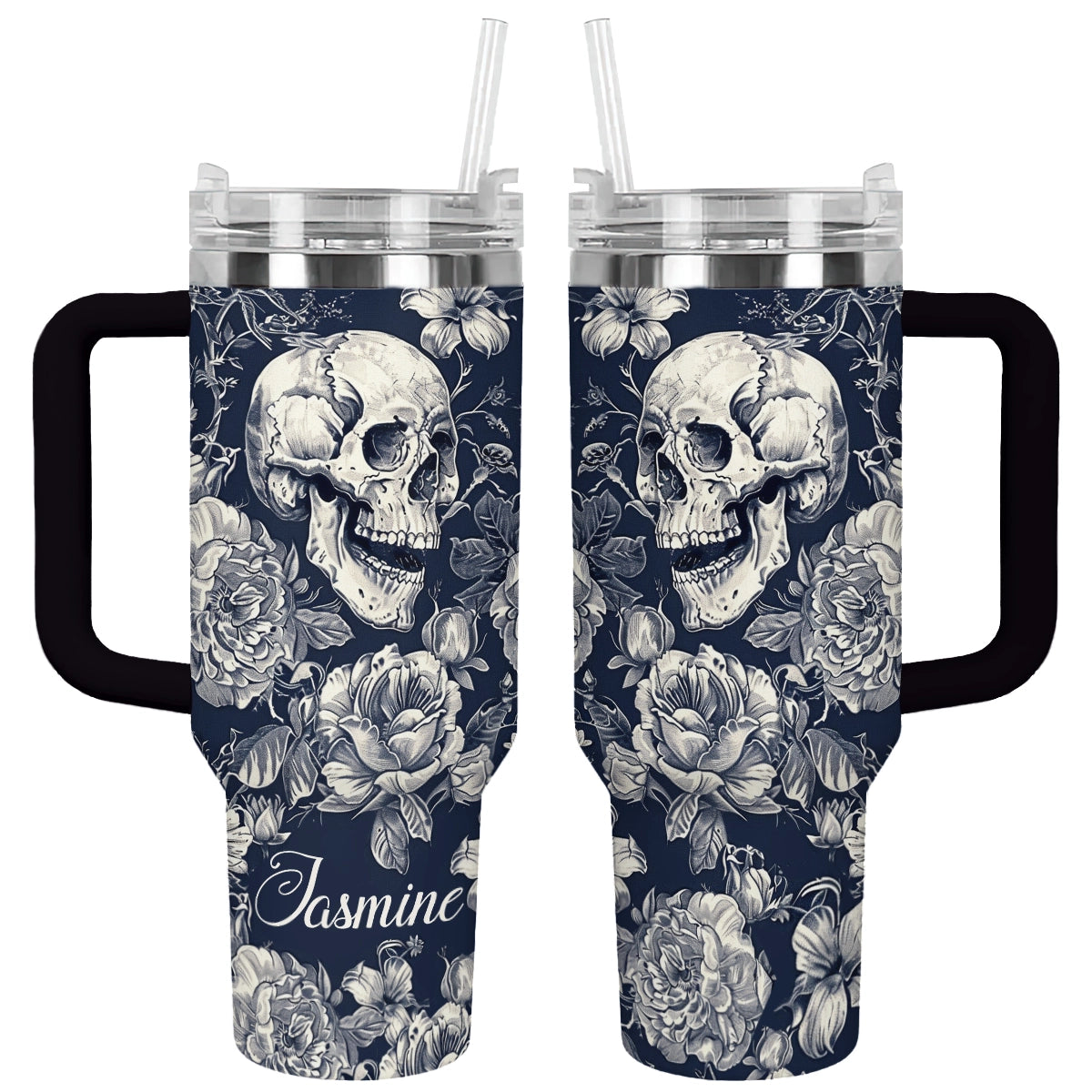 Shineful Tumbler Personalized Skull Garden
