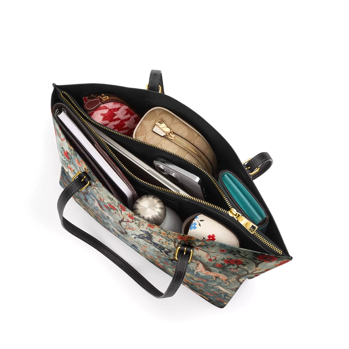 Shineful Leather Tote Bag - Mystical Steeds