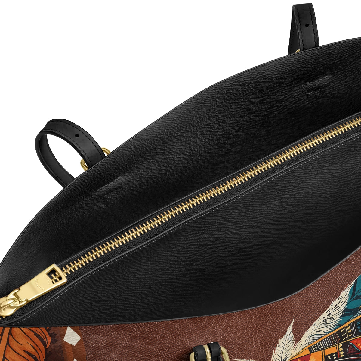 Shineful Leather Tote Bag - Tribal Horse Majesty
