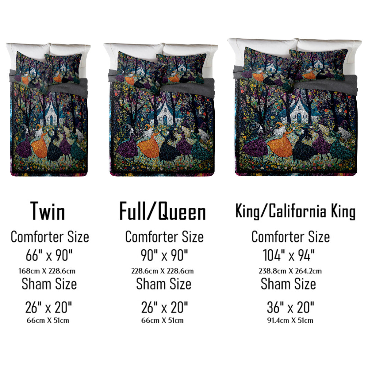 Shineful All Season Quilt 3-Piece Set Beautiful Witchy Woman