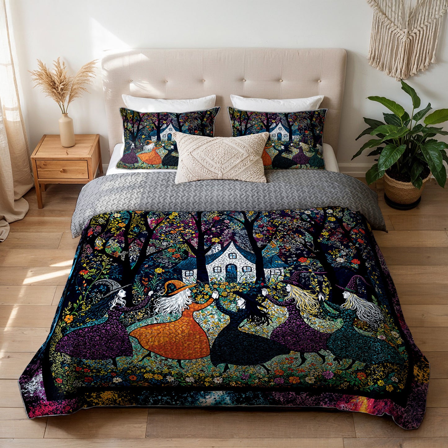 Shineful All Season Quilt 3-Piece Set Beautiful Witchy Woman