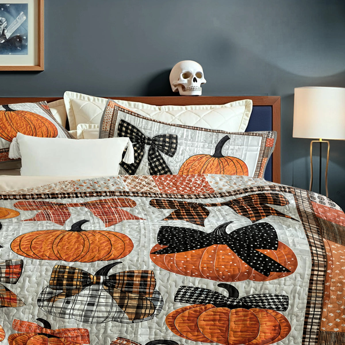 Shineful All Season Quilt 3-Piece Set Sweet Love Pumpkins
