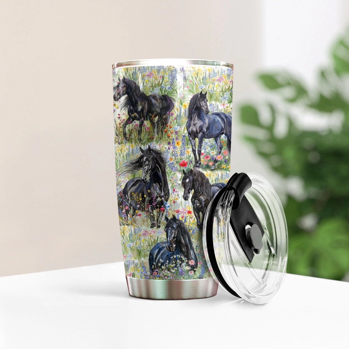 Shineful 20oz Tumbler Black Beauty Meadow