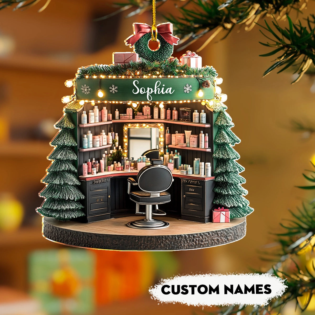 Shineful 2D Acrylic Ornament Personalized Glamour Glow Hair Salon
