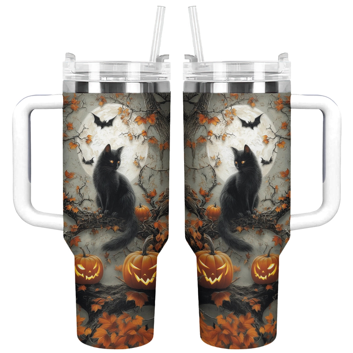 Shineful Tumbler Halloween Moonlit Familiar Cat
