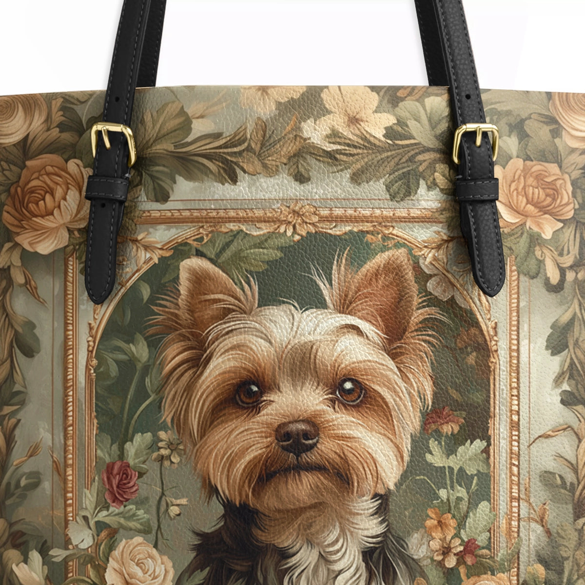Shineful Leather Tote Bag Luxe Yorkie Companion