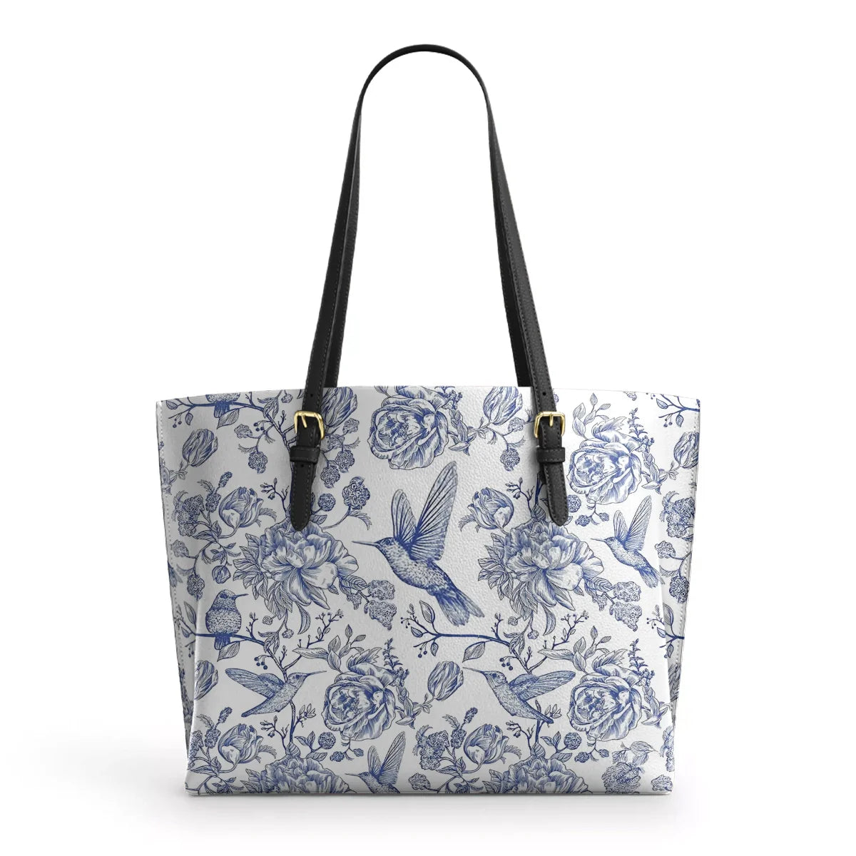 Shineful Leather Tote Bag - Hummingbird Serenity