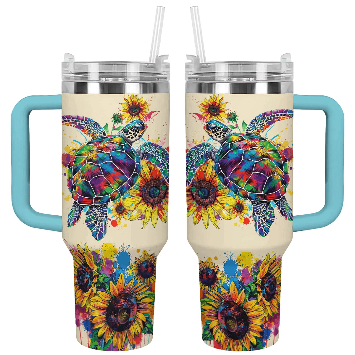 Shineful Tumbler Vibrant Sunflower Turtle
