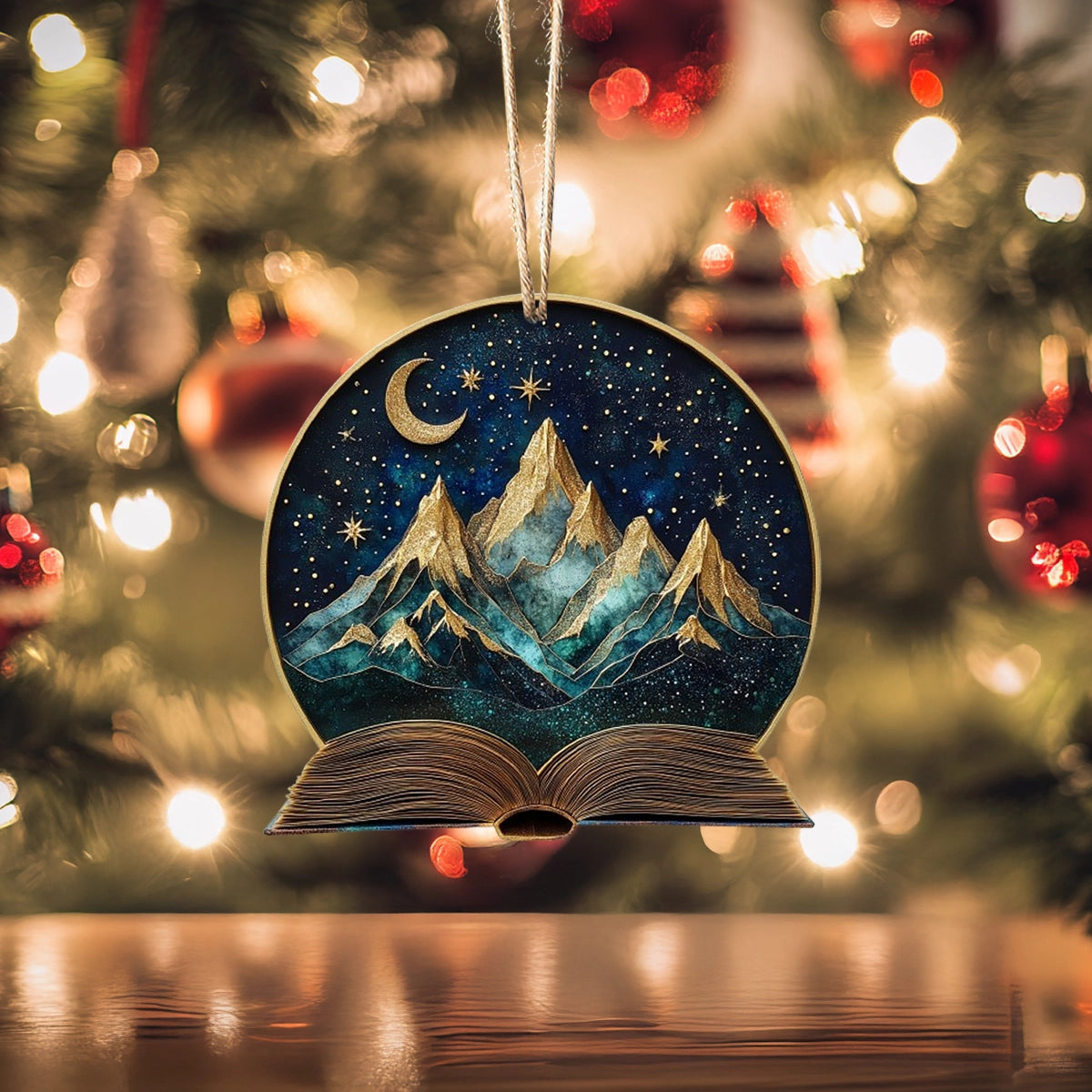Shineful Acrylic Ornament Storybook Peaks at Midnight