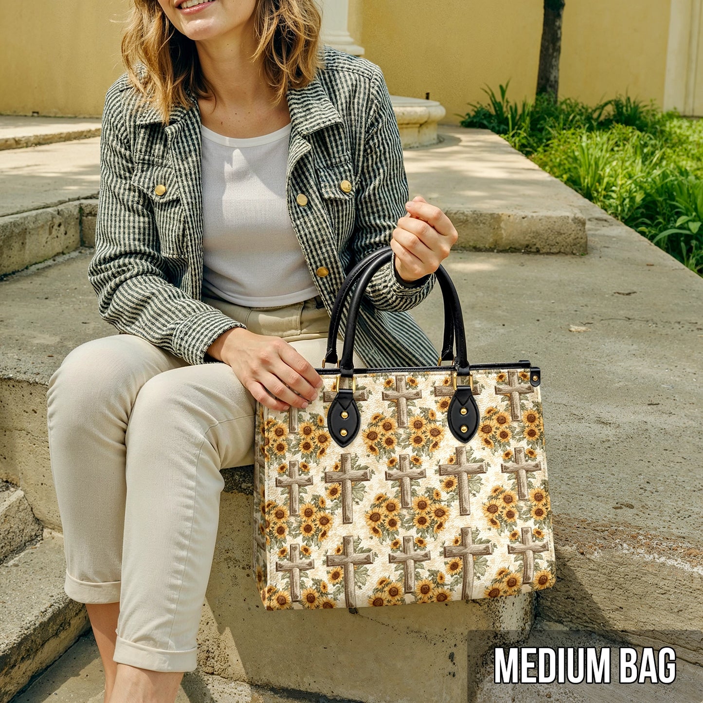 Shineful Leather Bag Rustic Sunflower Cross