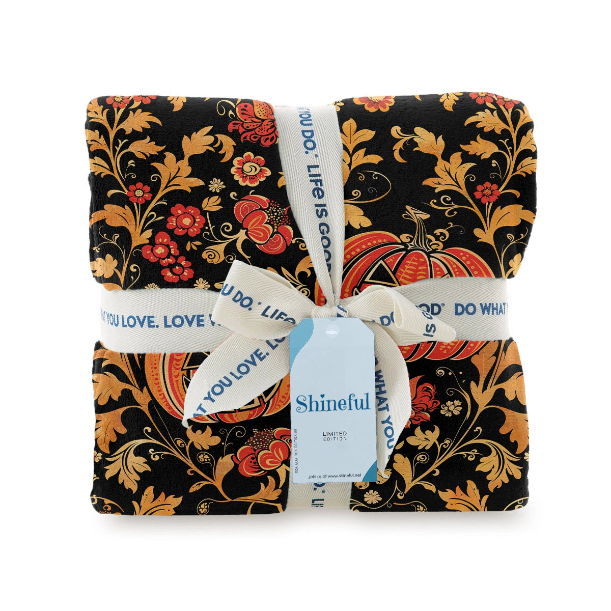 Shineful Fleece Blanket Pumpkin Quilt