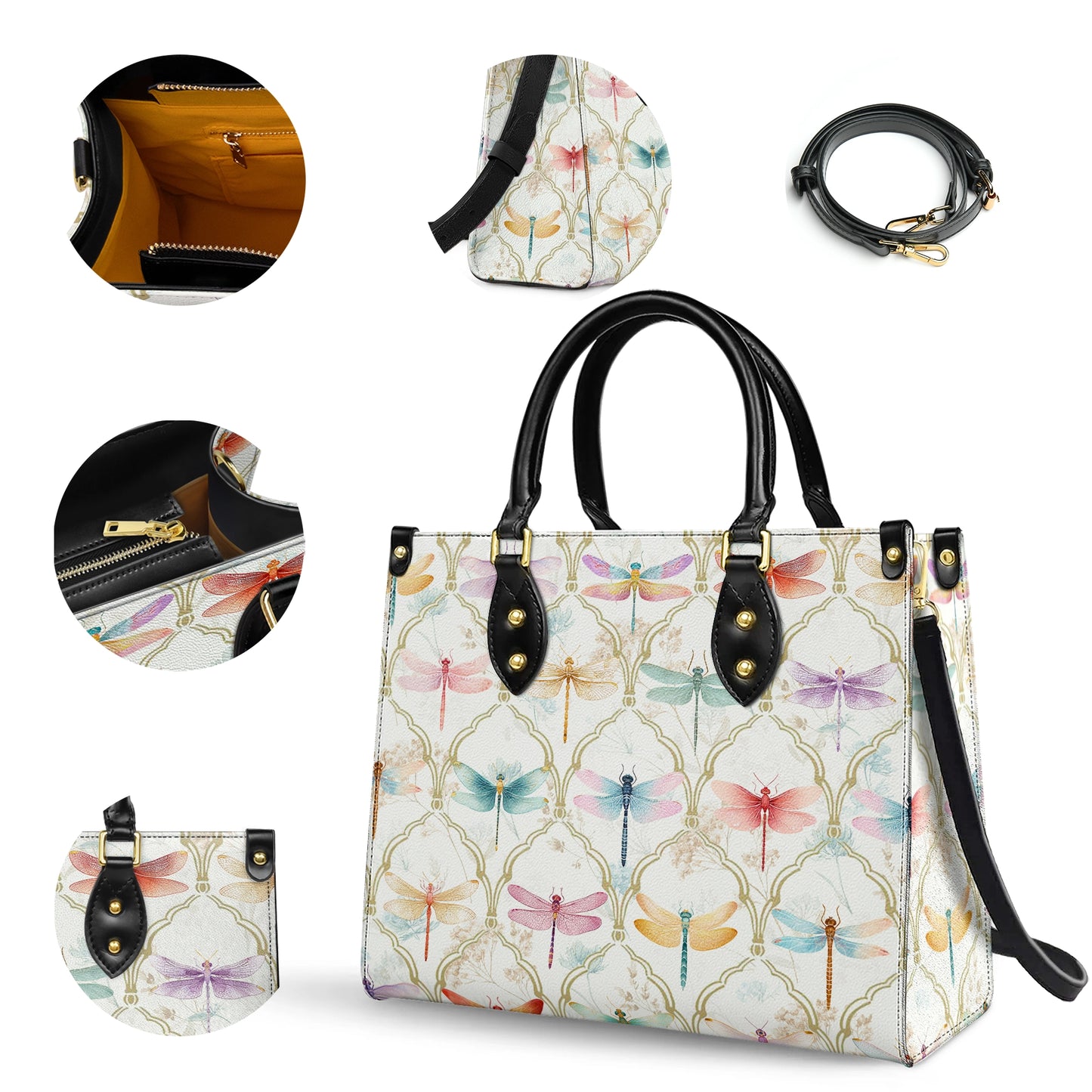 Shineful Leather Bag Dragonfly Garden