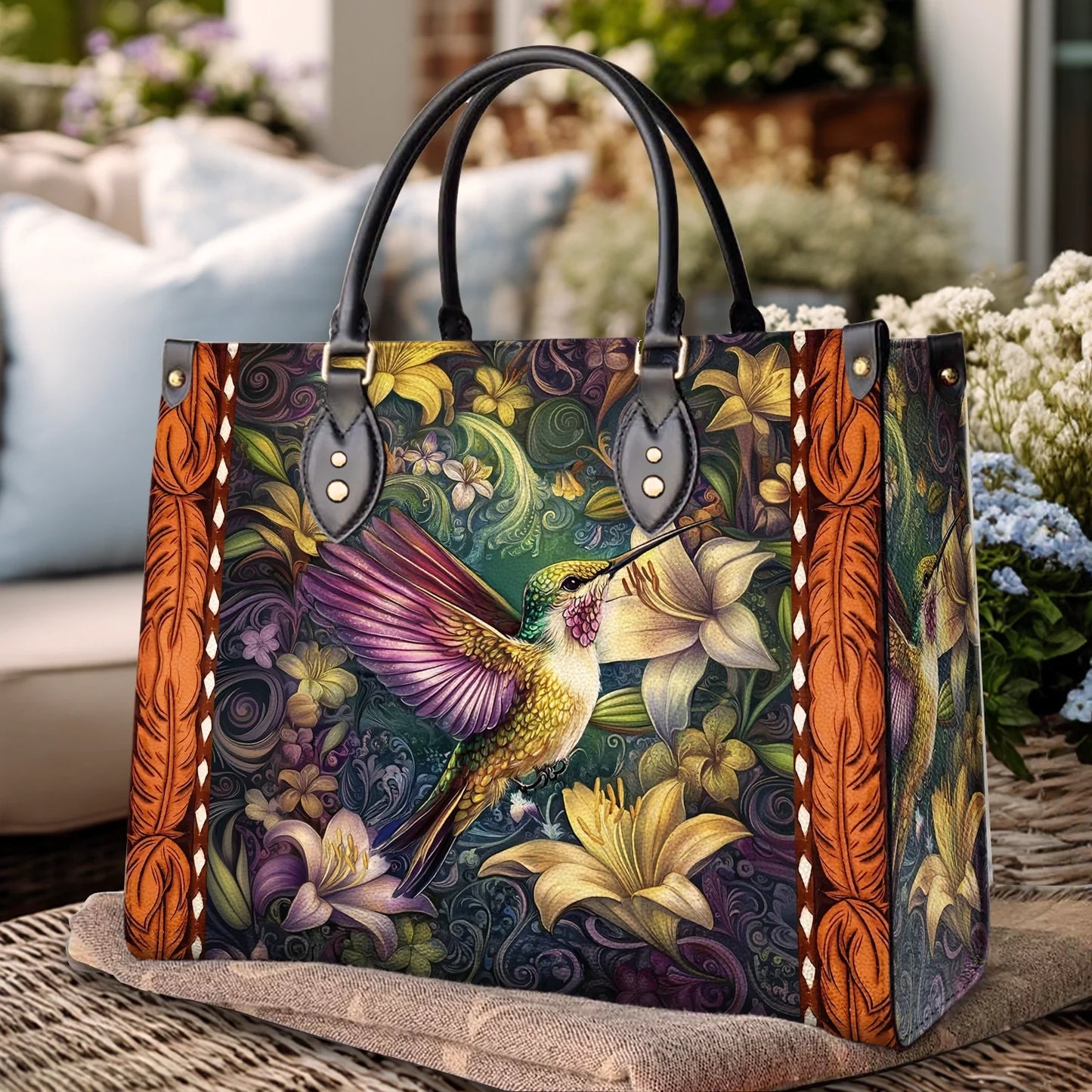 Shineful Garden Whirl Leather Bag