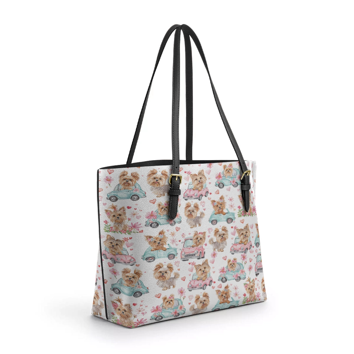 Shineful Leather Tote Bag Yorkie Love