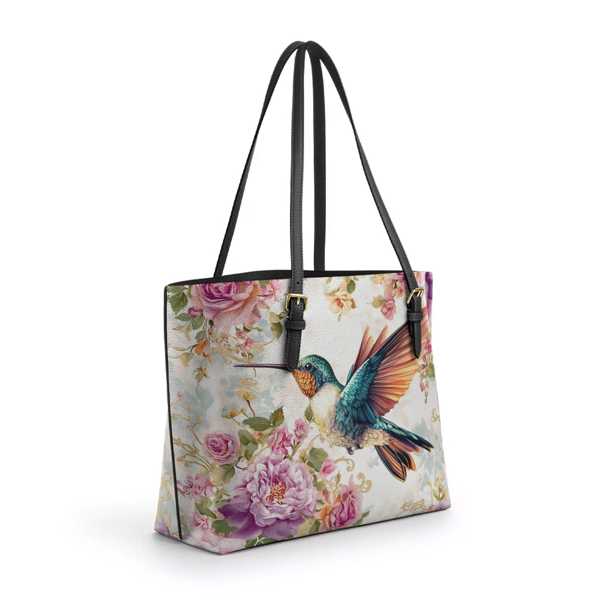 Shineful Leather Tote Bag - Ethereal Flight Hummingbird