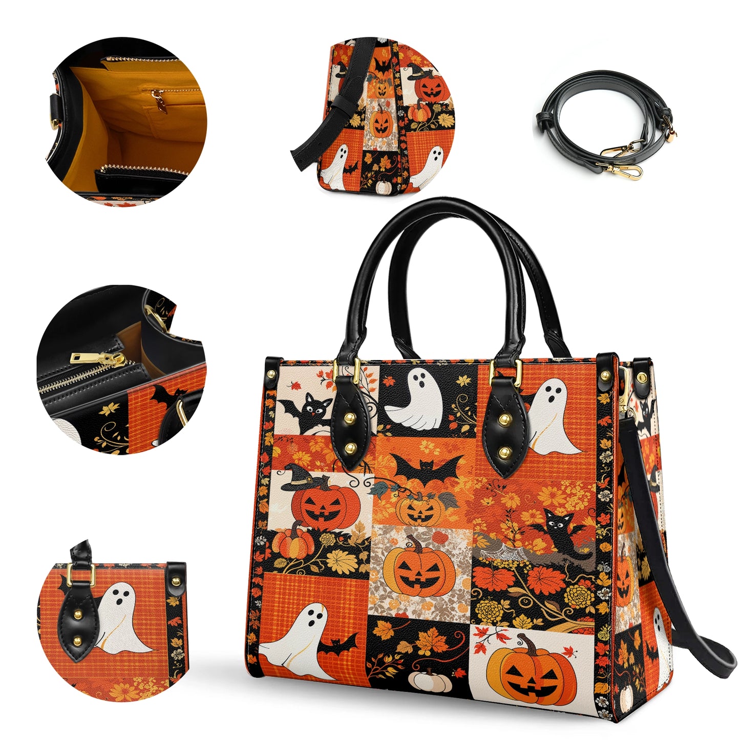 Shineful Leather Bag Patchwork Spooks