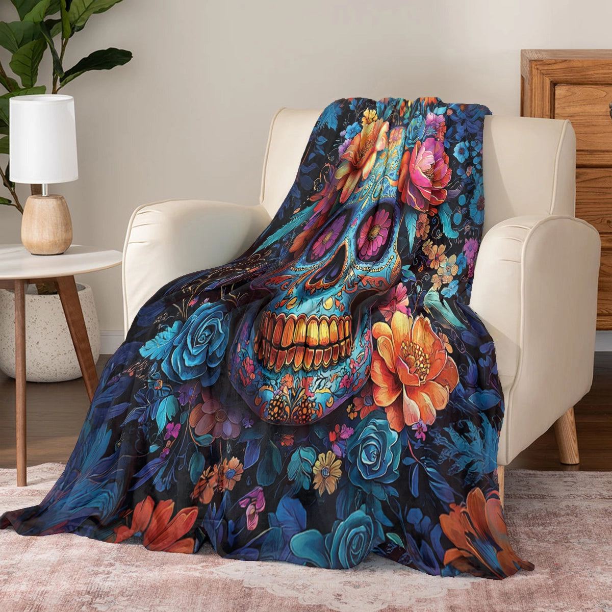 Shineful Fleece Blanket Sugar Skull Fiesta