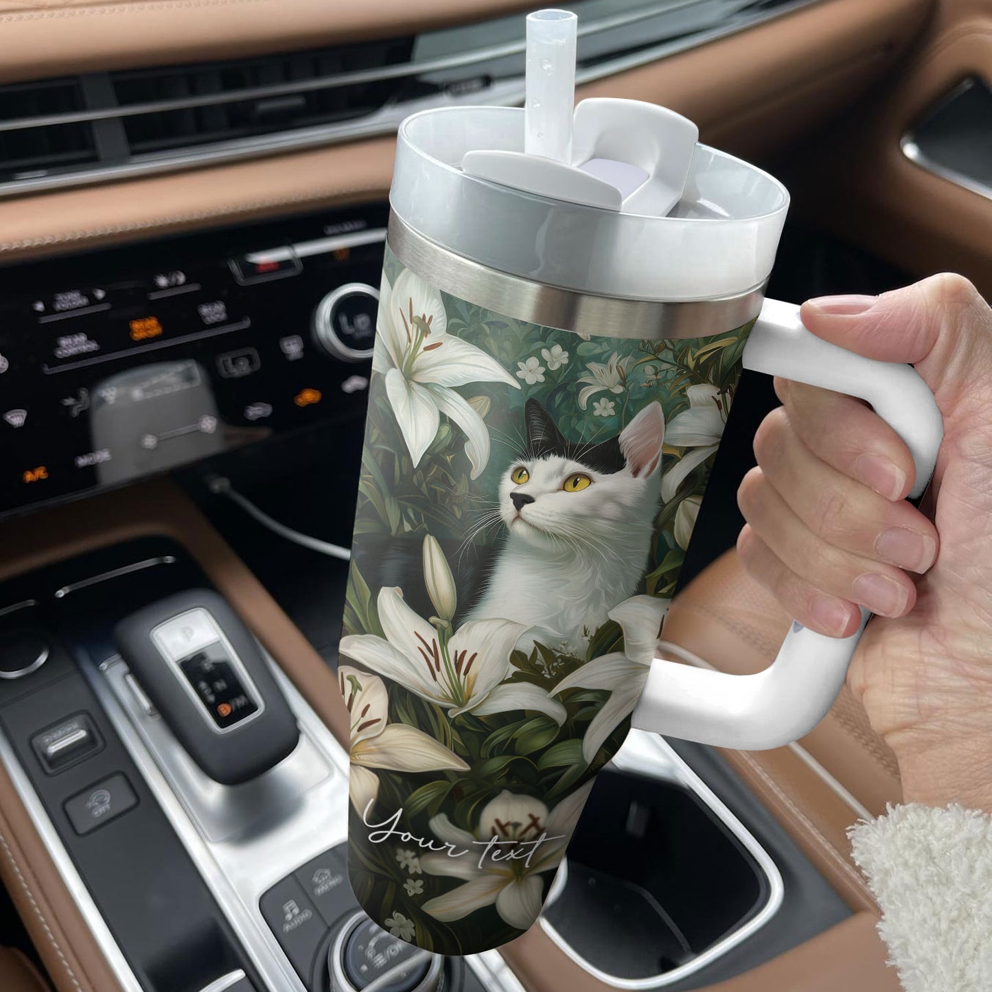 Shineful Tumbler - Personalized Lily Garden Cat
