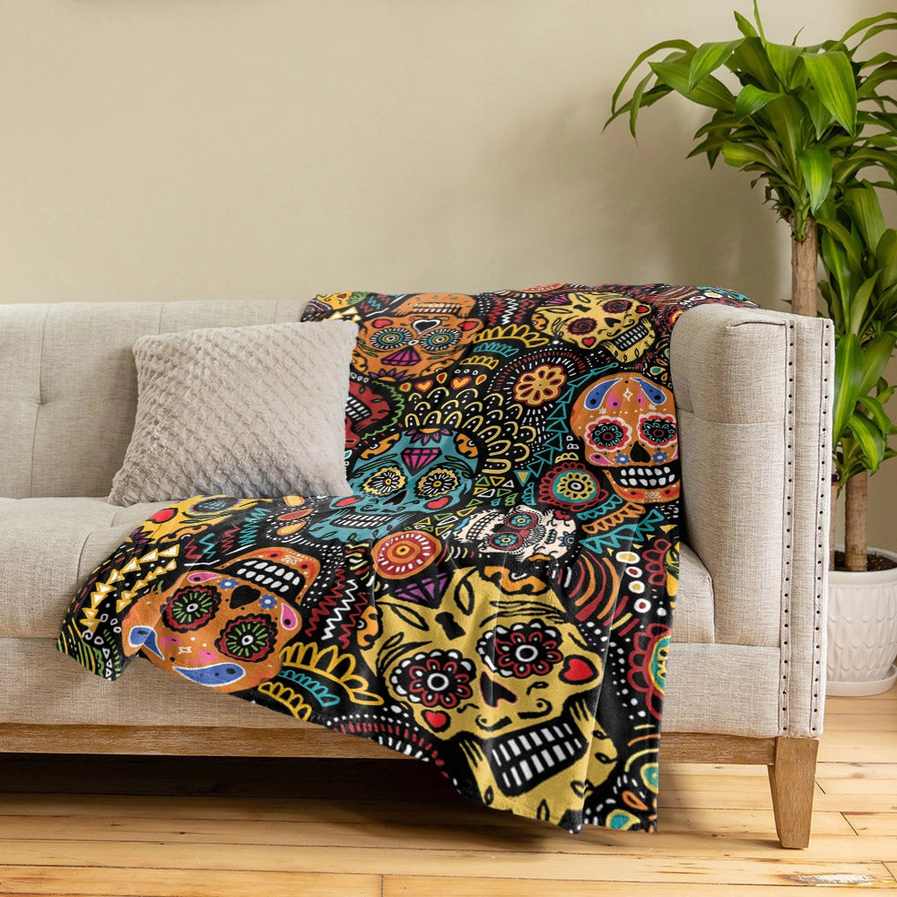 Shineful Fleece Blanket Psychedelic Skull Dream