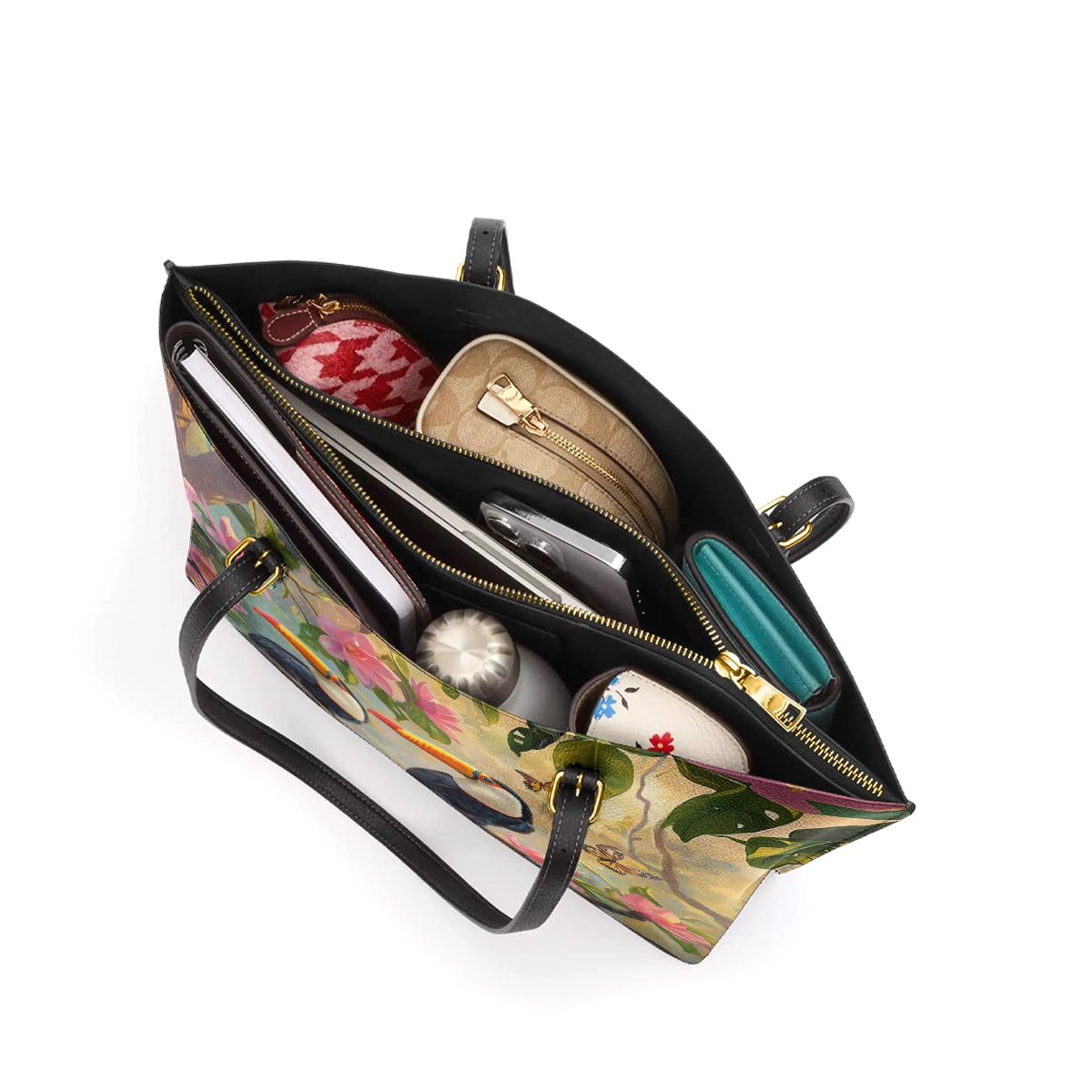 Shineful Leather Tote Bag - Tropical Toucan