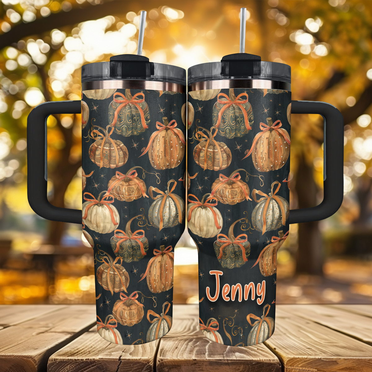 Shineful Personalized Tumbler Earthy Pumpkin Charm