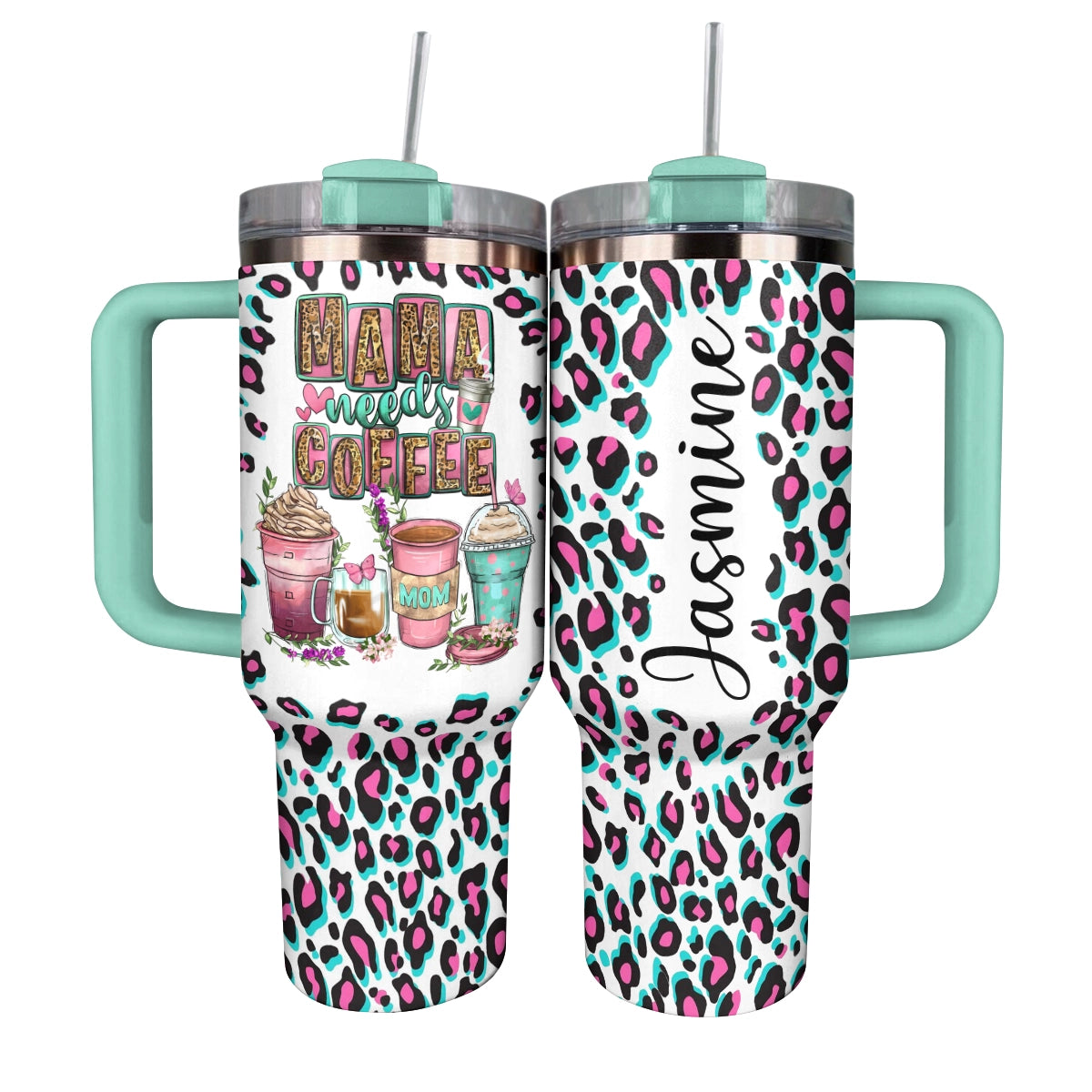 Shineful Tumbler Leopard Mama's Coffee Love
