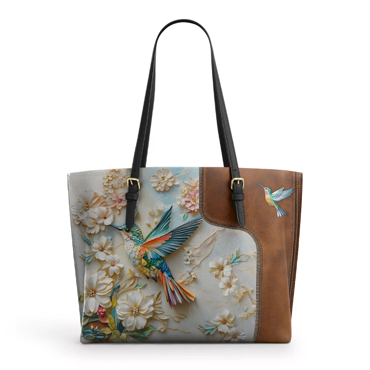 Shineful Leather Tote Bag Wings of Bloom