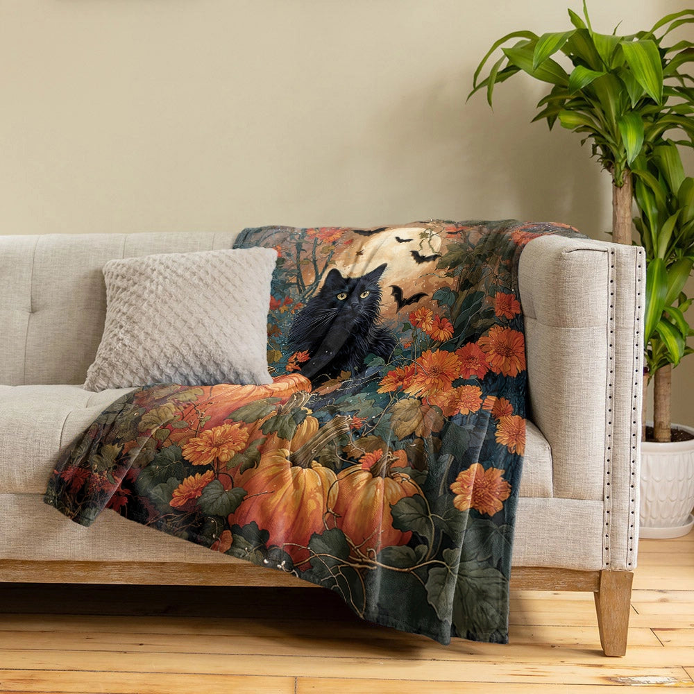 Shineful Fleece Blanket Cat Autumn Enchantress