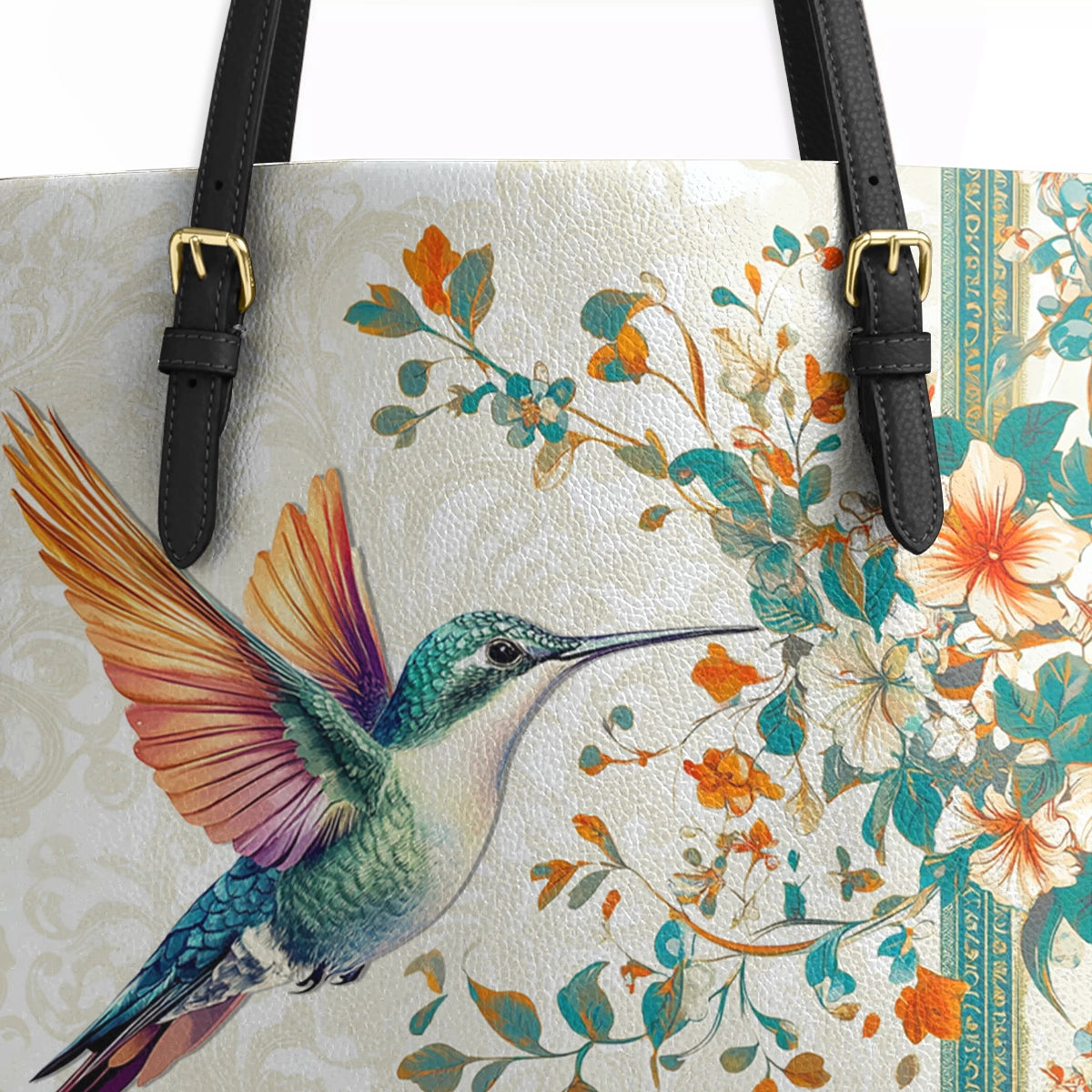 Shineful Leather Tote Bag - Hummingbird Harmony