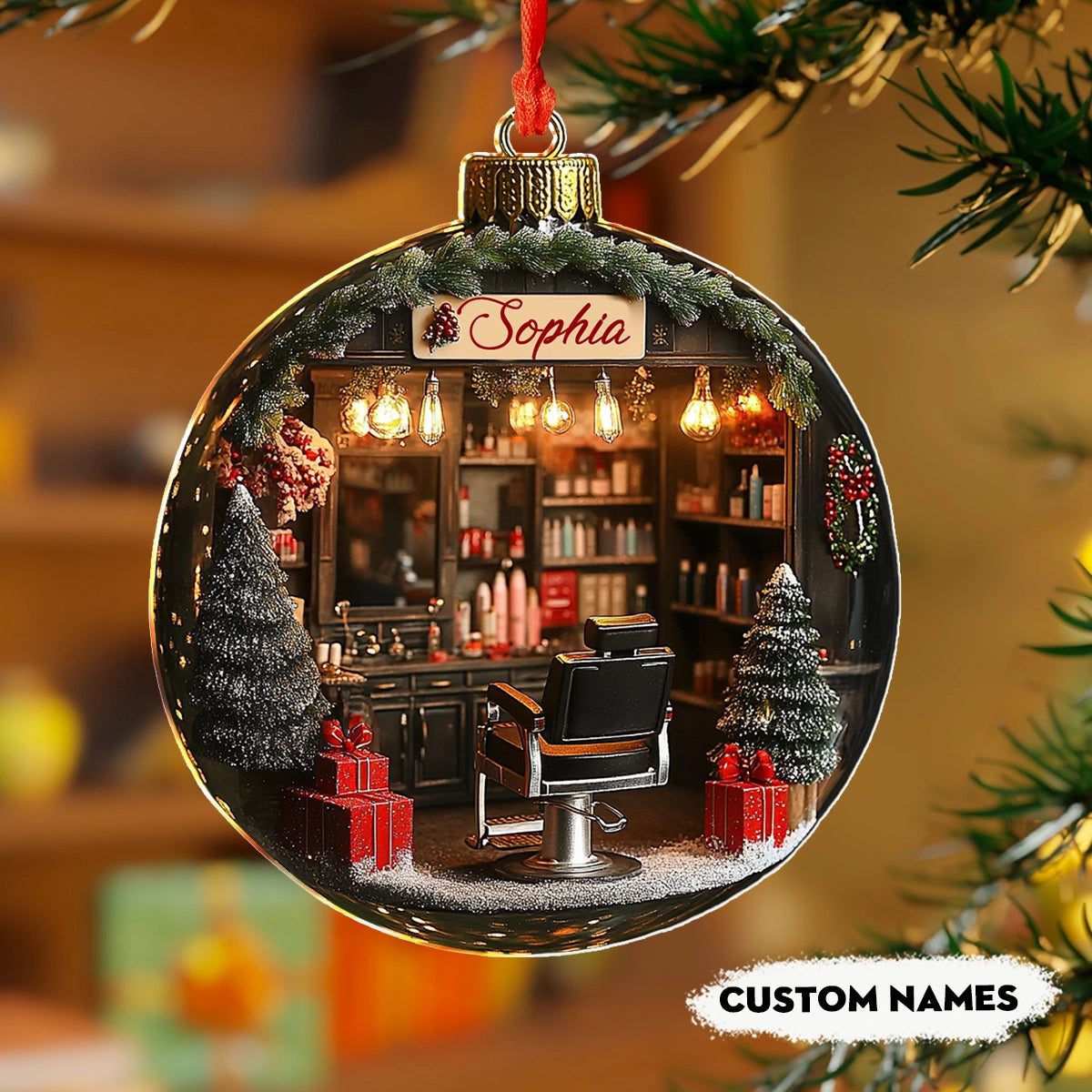 Shineful 2D Acrylic Ornament Personalized  Holiday Salon Charm